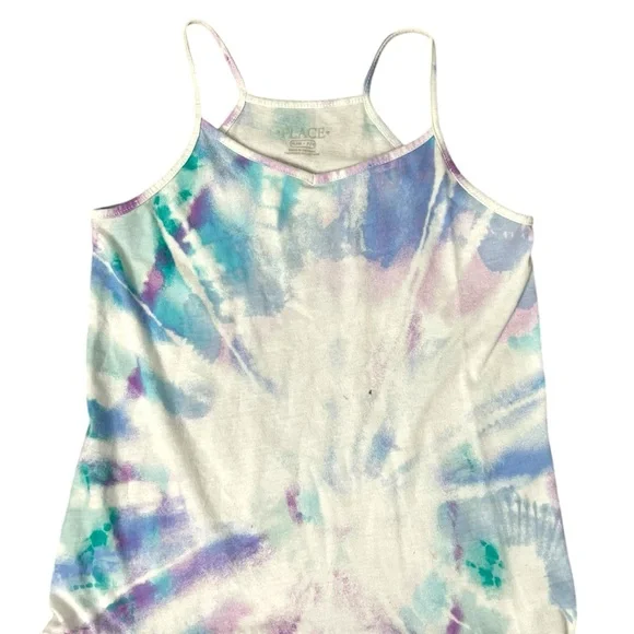 The Children’s Place Tie-dye Multicolor Sleeveless Dress - Size Medium 7/8 - Picture 3 of 10